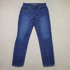 American Eagle Women's Blue Retro High-Waisted Jeans